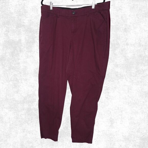 Lane Bryant Burgundy Stretch Cotton Trousers – Size 16 - Picture 6 of 7